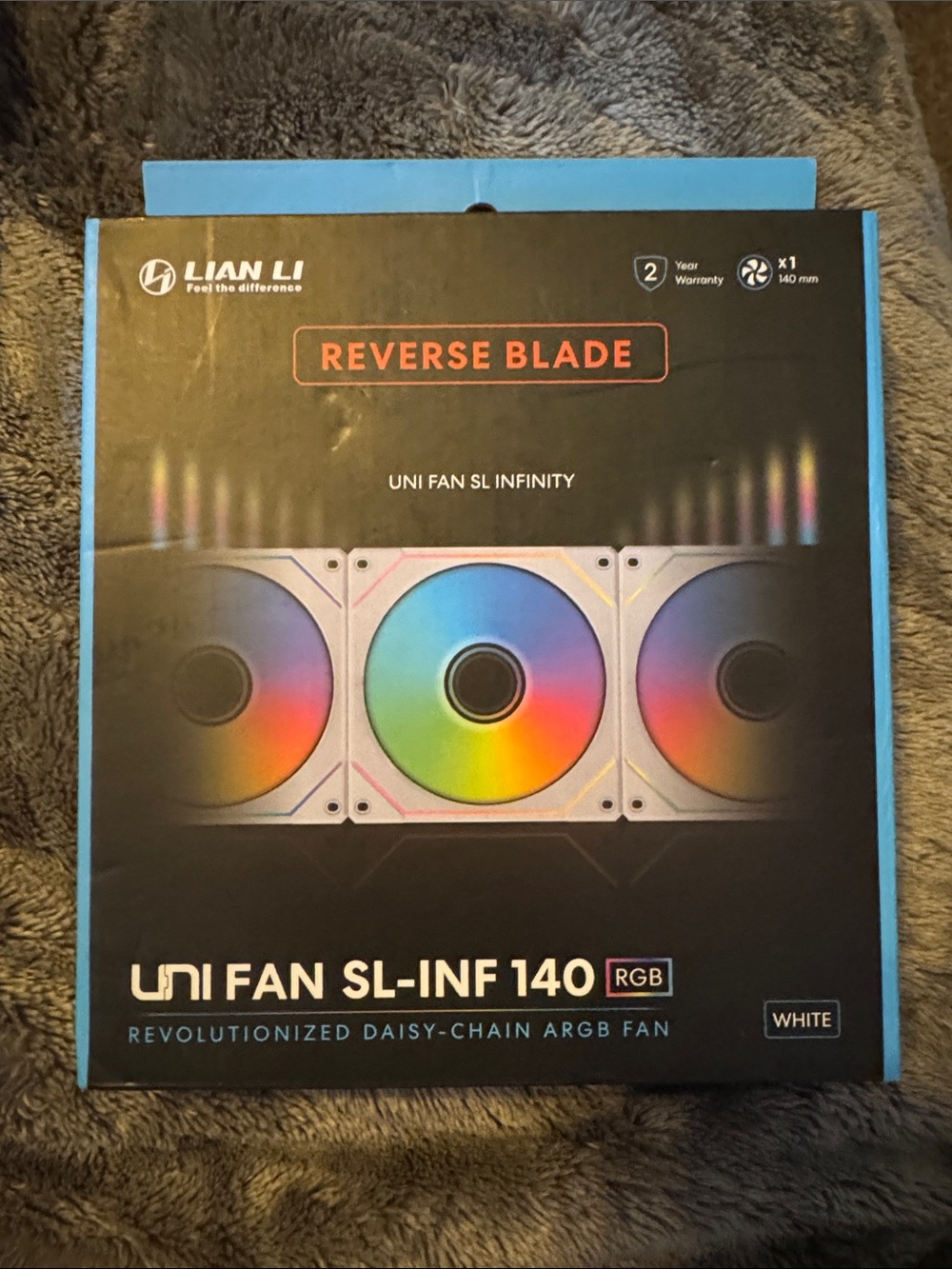 UNI FAN SL-INF 140 RGB White - Reverse Blade ARGB Cooling Fan